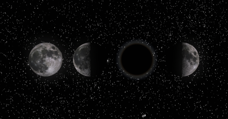 Phases of the moon showing cycles of growth and rest, symbolizing the Law of Rhythm in business: expansion, contraction, harvest, and reset.